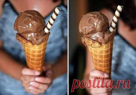 Как приготовить шоколадное мороженое в хрустящем вафельном рожке - рецепт, ингридиенты и фотографии