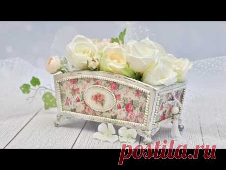 Decoupage romantyczne pudełko z różami DIY tutorial