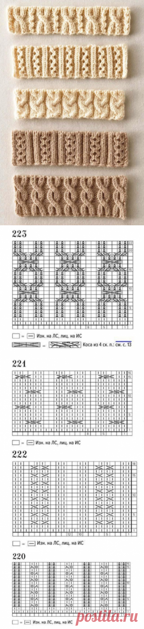 Вяжем по японским схемам. 5 необычных и очень красивых резинок 2*2 спицами. | Вязалкина | Яндекс Дзен