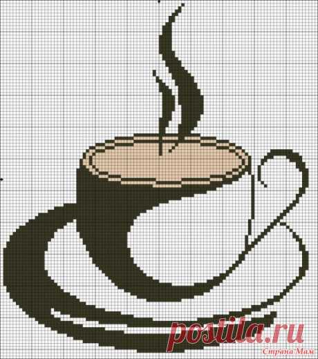 Вышивка крестом схемы черно белые кофе