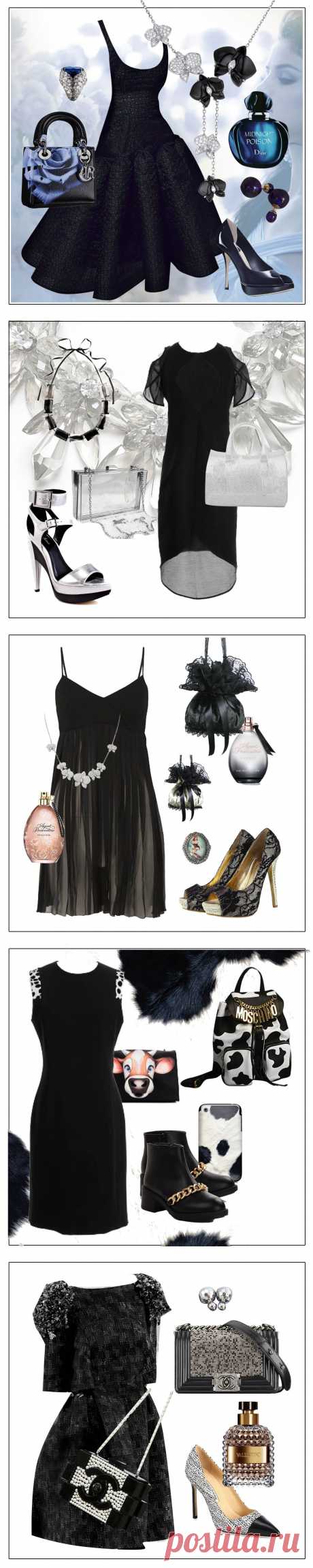 С чем носить чёрное платье — фото модных сочетаний 2015 [modnaya24.com]