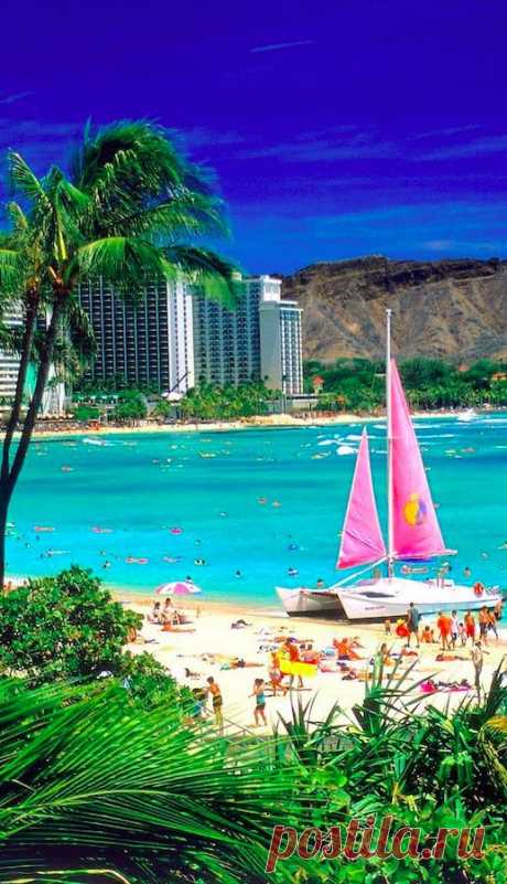 Waikiki beach in Honolulu, Hawaii