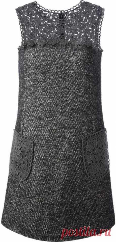 Dolce &amp; Gabbana lace panel tweed dress - ShopStyle Shop for lace panel tweed dress by Dolce &amp; Gabbana at ShopStyle.