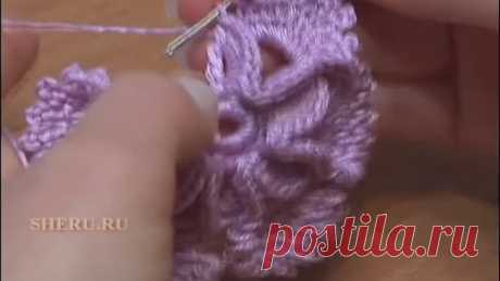 Crochet 3D Flower Tutorial  7 Как вязать крючком Цветок с ажурными лепестками