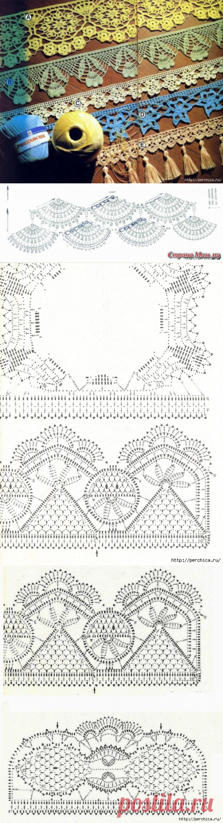 Очень красивая кайма для вязания крючком - схемы