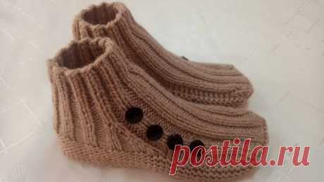 Плетени Терлици #118 (Knitted Slippers) (Тапочки спицами) (Patik) (Pantufas passo a passo)