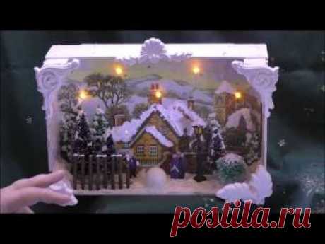 Dekokiste Weihnachten - Shadow Box Winter - Mandarinenkiste