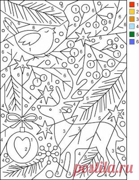 (690) Nicole's Free Coloring Pages: CHRISTMAS * Color by Number | Color Fun