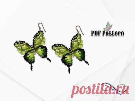 Butterfly Beading Pattern Swallowtail Butterfly Earrings - Etsy Украина