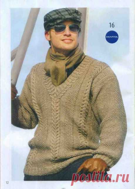 vyriškas megztinis V formos apykakle