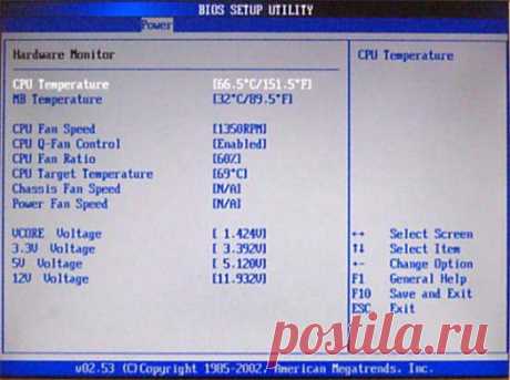Как узнать температуру процессора с помощью BIOS  | Ваш  компьютер