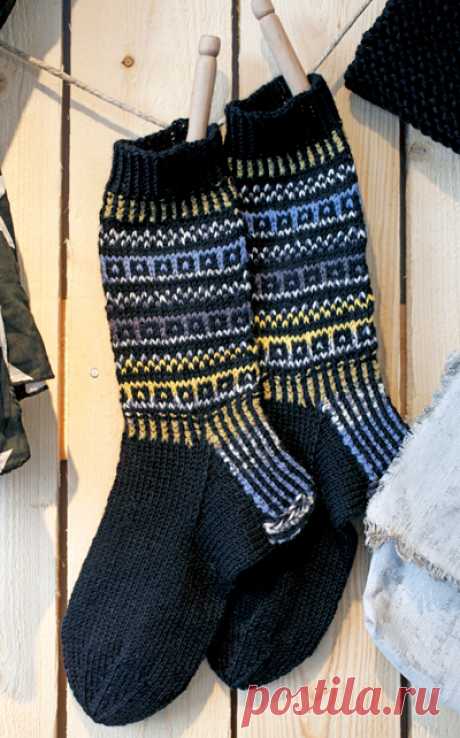 Мужские носки с орнаментом — HandMade