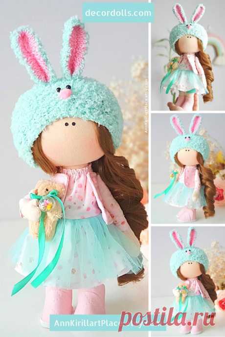 Bunny Art Doll Nursery Doll Textile Doll Rag Doll Tilda Doll | Etsy