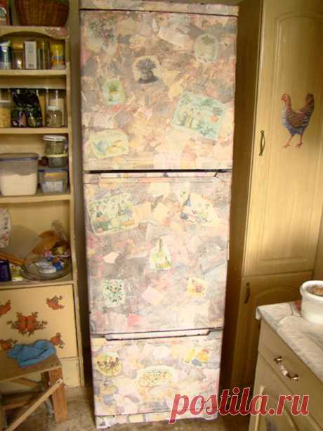 Декорируем холодильник под природный камень