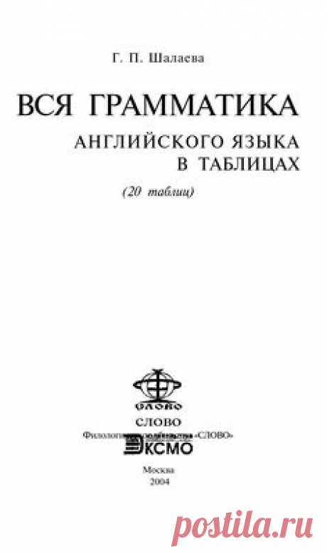 Вся грамматика английского языка в таблицах