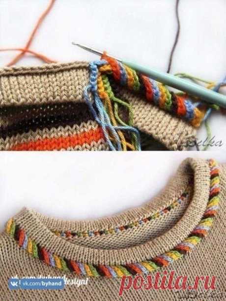 ​Как красиво оформить горловину свитера