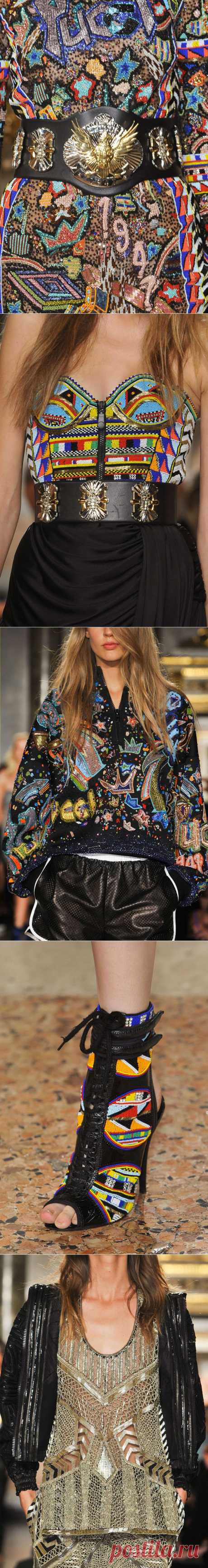 Вышивка бисером в новой коллекции Emilio Pucci весна-лето 2014.