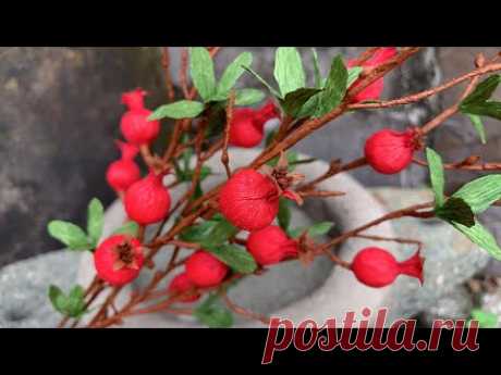 ABC TV | How To Make Mini Pomegranate Branch With Crepe Paper - Craft Tutorial