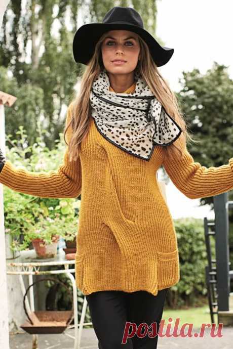 Женский свитер спицами с узором коса: схемы узоров, описание, фото