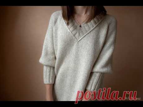 Вязаный пуловер регланом. Описание свитера  ♥ Вяжем спицами ♥  Wild Rose ♥ Вязание - это просто ♥