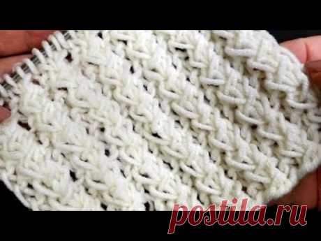 Индийская резинка спицами. Crochet pattern with long posts