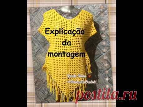 Saída de praia em crochet EXPLICAÇÃO DE MONTAGEM