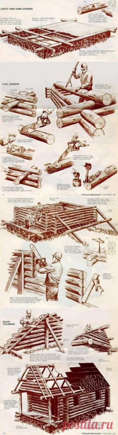 Я выживаю везде!: Как поставить сруб. Пошаговая инструкция из журнала &quot;Популярная механика&quot; за 1983 год