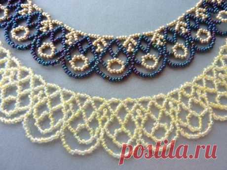 FREE beading pattern for Scalloped Lace Necklace - BeadDiagrams.com