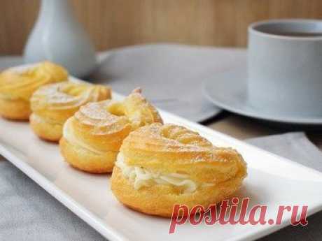 Заварные пирожные «Творожное кольцо» - простой и вкусный рецепт с пошаговыми фото