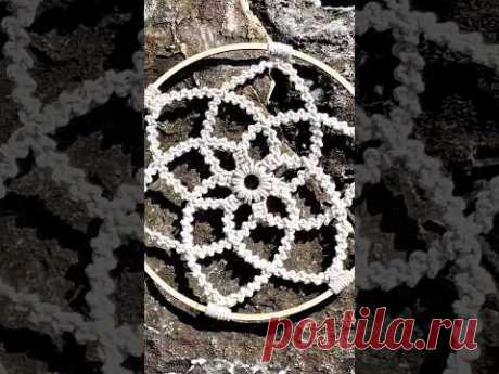 DIY Macrame Flower / Dream Catcher #macrame #diy