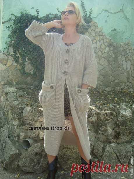 Купить Вязаное пальто "Фуксия" авторское классическое - фуксия, вязаное пальто, пальто вязаное
