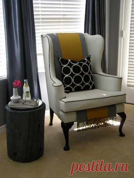 Кресло с шарфами Модная одежда и дизайн интерьера своими руками