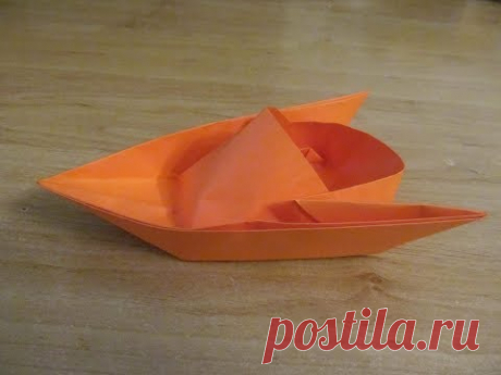 КАК СДЕЛАТЬ КАТЕР ИЗ БУМАГИ, БУМАЖНЫЙ КАТЕР how to make ОРИГАМИ PAPER BOAT ORIGAMI CATER