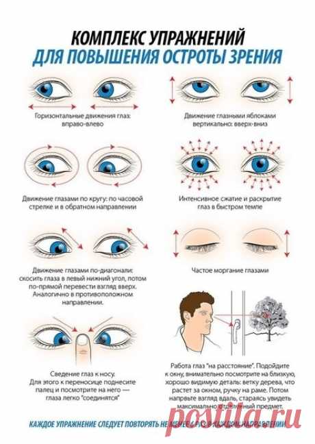 Комплекс упражнений для повышения остроты зрения — Полезные советы