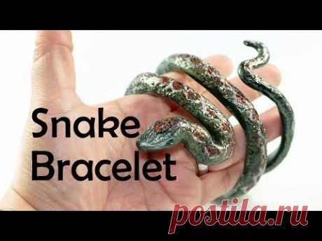 Snake bracelet (and stamp for snake's skin) - polymer clay TUTORIAL