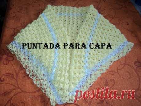 PUNTADA: CONCHITAS EN REALCE EN  FORMA TRIANGULAR, PARA CAPA O CHALINA