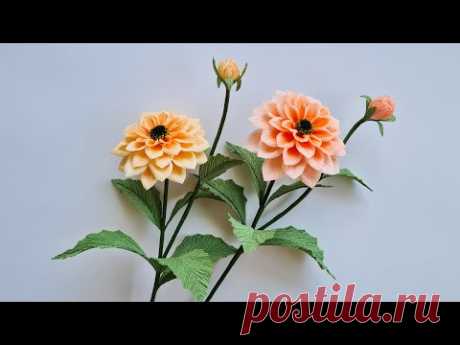 How To Make Dahlia Paper Flower / Paper Flower / Góc nhỏ Handmade
