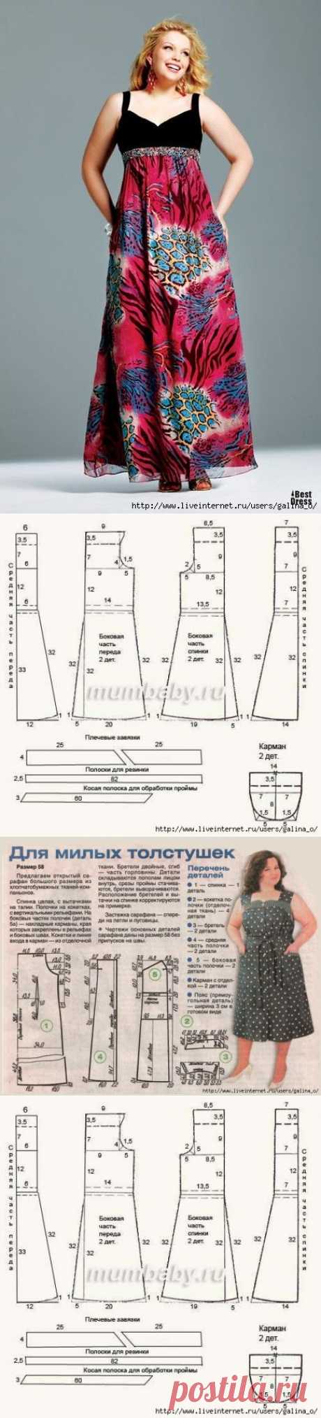 Сарафан для полных/выкройка/шьем без выкройки