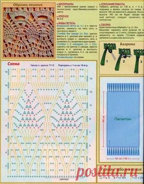 Вязаный крючком палантин