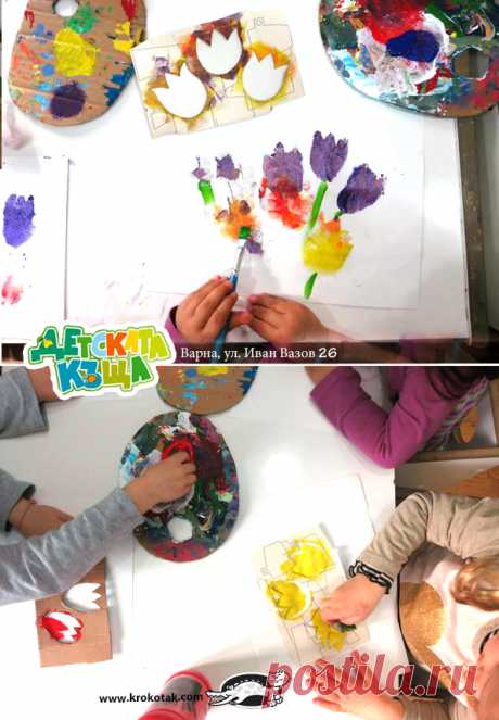 Tulip Garden – Stencil Painting | krokotak