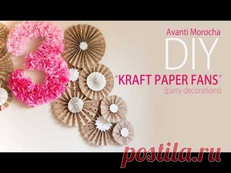 DIY Kraft Paper Fans Backdrop / Abanicos de Papel ( Party Decoration - Decoracion de Fiestas)