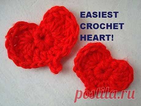 ▶ EASIEST CROCHET HEART. - YouTube