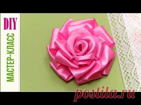 Чайная Роза из Цельной Ленты / Satin Ribbon Rose Tutorial / DIY ✿ NataliDoma