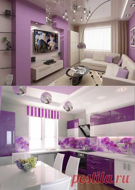 Фиолетовый цвет в интерьере | Ремонт квартиры своими руками