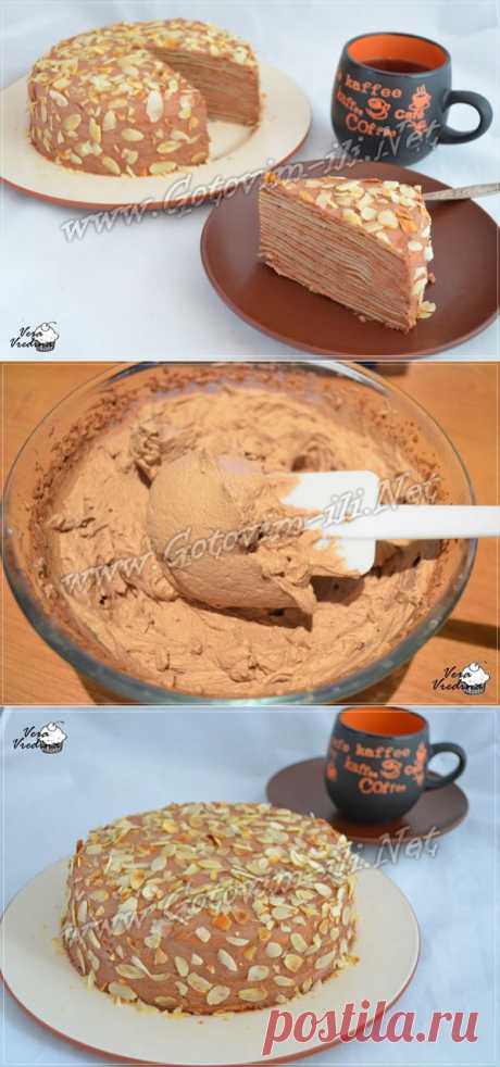 Шоколадный блинный торт - рецепт второго блюда с фото