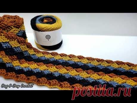 How To Crochet a scarf - Unisex crochet scarf | Bagoday Crochet Tutorial #671