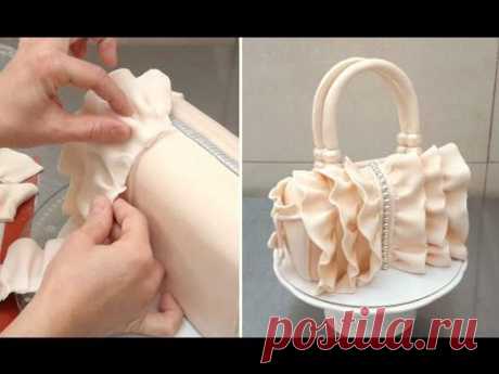 ▶ How To Make a Ruffle Handbag Cake by CakesStepbyStep - YouTube