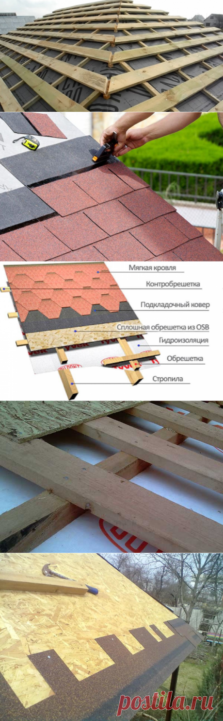 Оборудуем обрешетку под мягкую черепицу &amp;#8902; DomaStroika.com