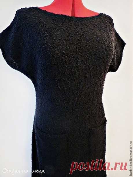 Вязаное платье &quot; Мелодика&quot; - черный,однотонный,платье,элегантное платье