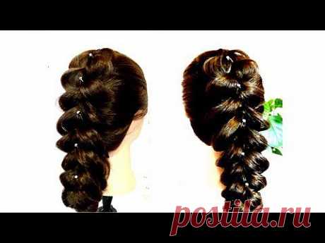 Быстрая прическа на каждый день.Объемная коса.Easy everyday hairstyles - YouTube